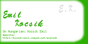 emil kocsik business card